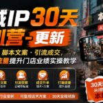 同城IP30天特训营-更新｜拍摄剪辑+脚本文案+引流成交，打爆本地流量提升门店业绩实操教学-网创在线