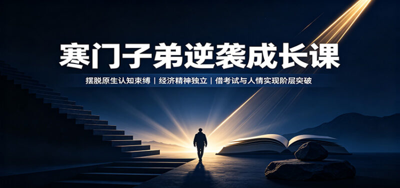寒门子弟逆袭成长课:摆脱原生认知束缚,经济精神独立,借考试与人情实现阶层突破-网创在线