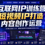 互联网IP训练营，短视频IP打造，内容创作运营-网创在线