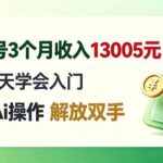 （19807期）视频号3个月收入13005元， 新人2天学会入门， 利用Ai操作 解放双手！-网创在线