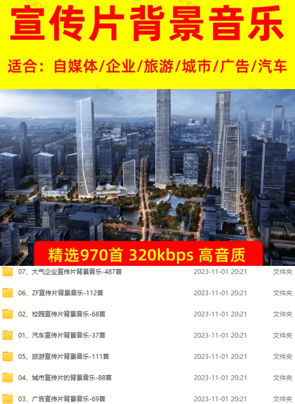 图片[2]-某宝付费购买，常用6G音效合集！970+首宣传片背景音乐，无版权可商用大气素材，分类清晰，高质量内容-网创在线