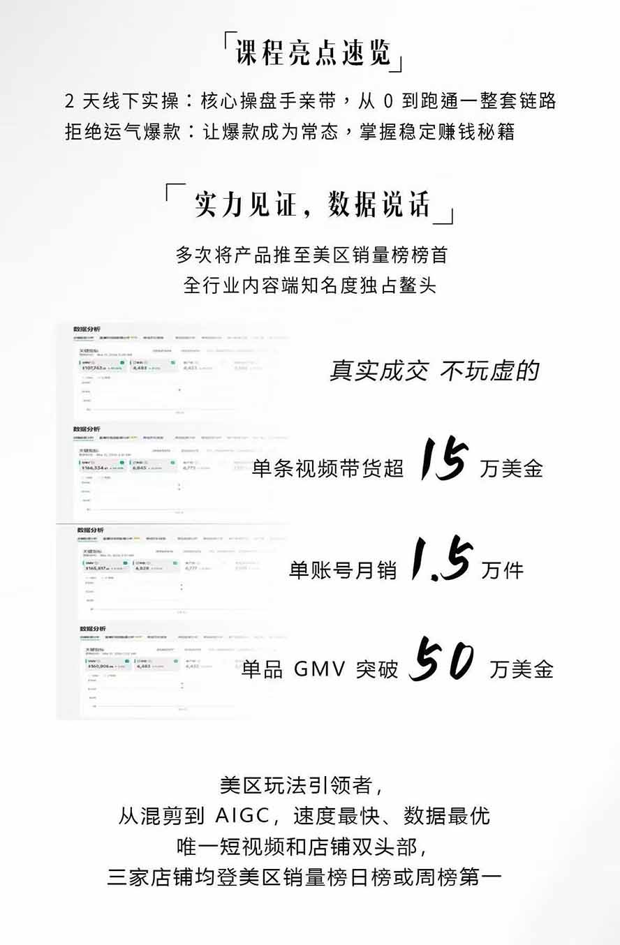 图片[4]-AIGC×TikTok美区短视频带货线下课；两天一夜完整回放，12小时高清视频收录头部操盘手全流程教学