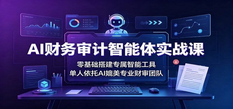 AI财务审计智能体实战课:零基础搭建专属智能工具,单人依托AI媲美专业财审团队-网创在线