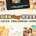 宠物自媒体Vlog+带货全套课程｜从图文生成、剪辑成片到带货变现一站式教学-网创在线