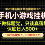不做标题党，只谈真落地，每天十几分钟，轻松日入500+，长期可做！【揭秘】-网创在线