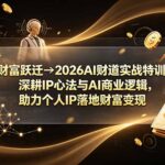 财富跃迁→2026AI财道实战特训，深耕IP心法与AI商业逻辑，助力个人IP落地财富变现-网创在线