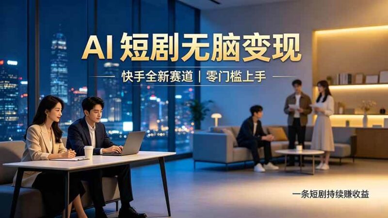（19577期）别乱找副业了，快手 AI 短剧零门槛长久被动增收-网创在线