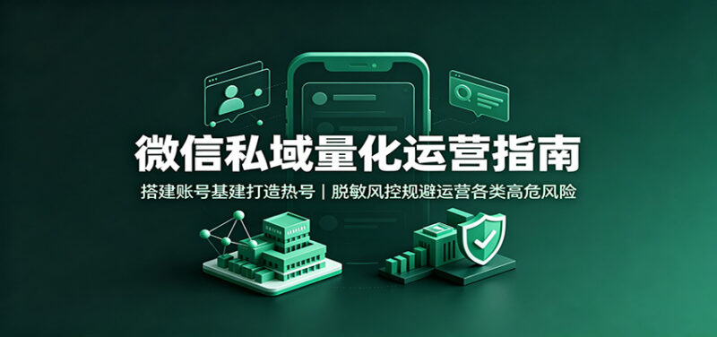 微信私域量化运营指南:搭建账号基建打造热号,脱敏风控规避运营各类高危风险-网创在线