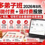 Ay干多多‑拼多多弟子班2026年8月，拼多多微付费+强付费投放SOP、SKU布局、切车打法全套进阶运营课程-网创在线