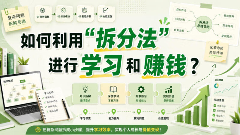 付费文章:如何利用“拆分法”进行学习和賺钱?-网创在线