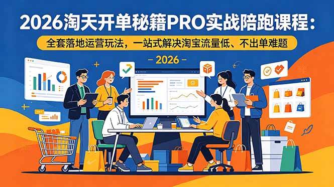 (19579期)2026淘天开单秘籍PRO实战陪跑课程-更新:全套落地运营玩法,一站式解决淘宝流量低、不出单难题 (19579期)2026淘天开单秘籍PRO实战陪跑课程-更新:全套落地运营玩法,一站式解决淘宝流量低、不出单难题