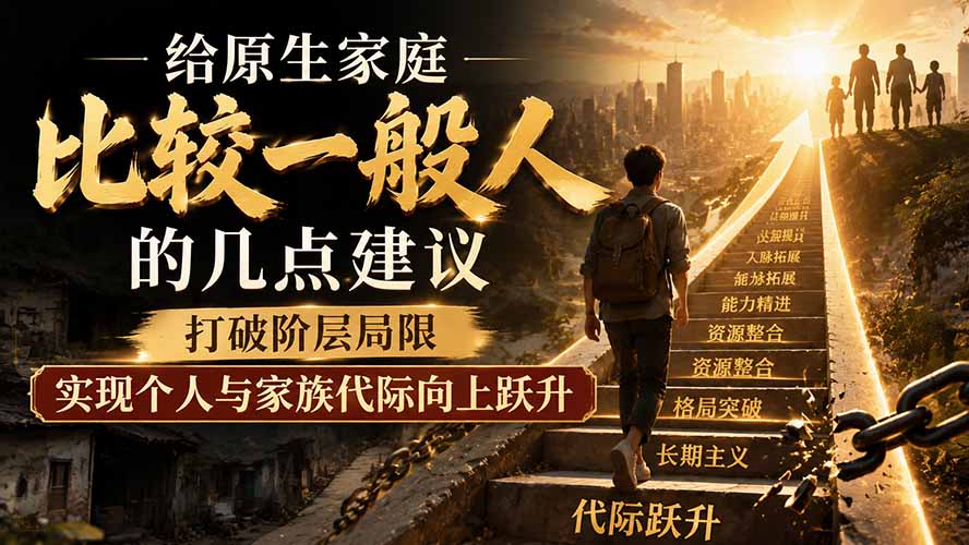 图片[2]-付费文章：给原生家庭比较一般人的几点建议，打破阶层局限，实现个人与家族代际向上跃升