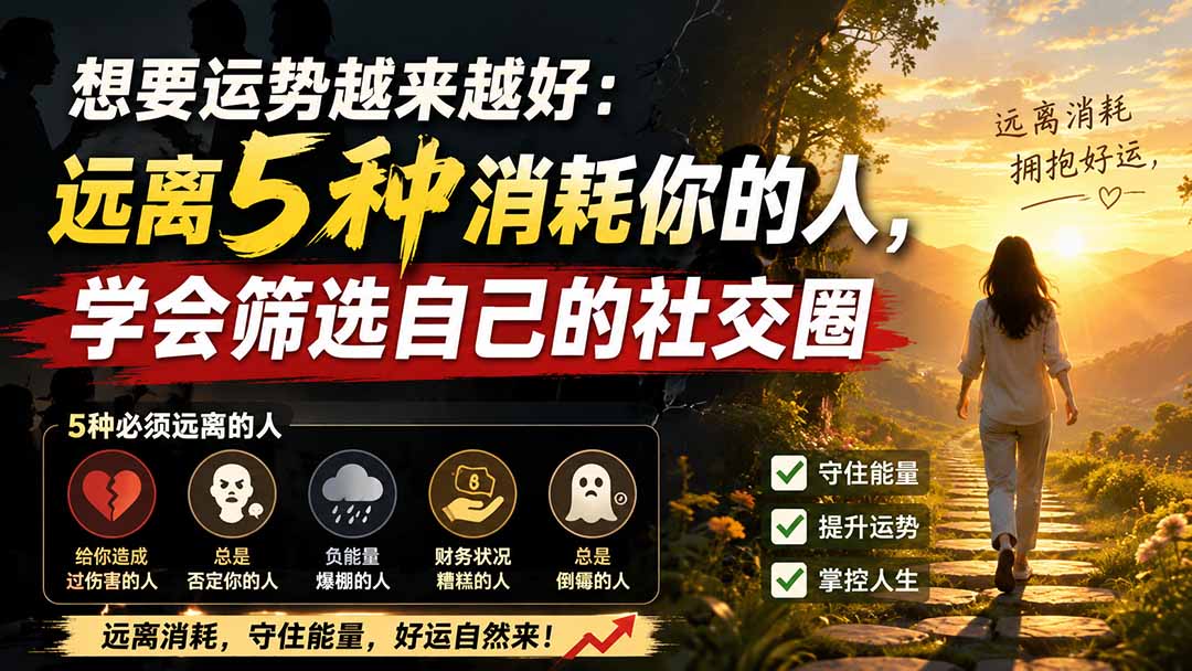 图片[2]-付费文章：想要运势越来越好：远离5种消耗你的人，学会筛选自己的社交圈