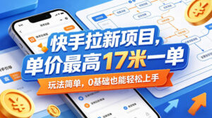 快手拉新项目,单价最高17米一单,玩法简单,0基础也能轻松上手(更新08月27日)-网创在线