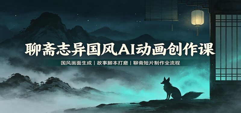 聊斋志异国风AI动画创作课:国风画面生成,故事脚本打磨,聊斋短片制作全流程-网创在线