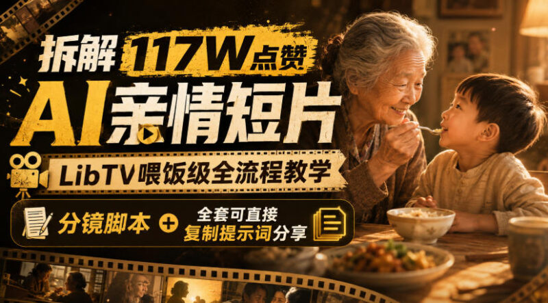 拆解117W点赞AI亲情短片，LibTV喂饭级全流程教学，分镜脚本+全套可直接复制提示词分享-网创在线
