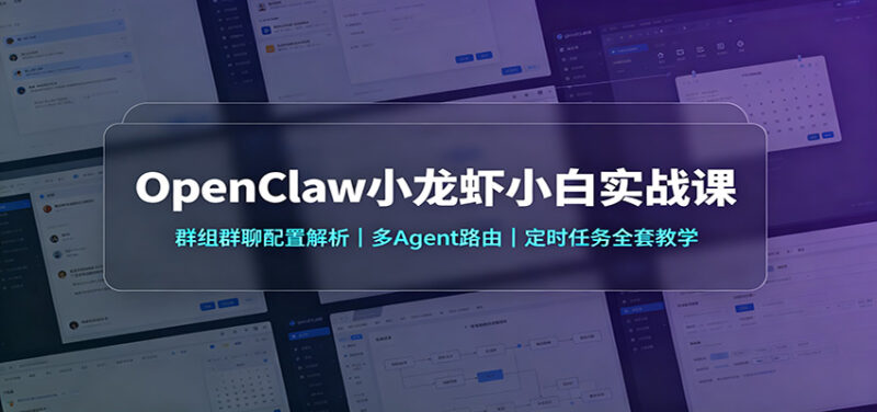 OpenClaw小龙虾小白实战课:群组群聊配置解析,多Agent路由,定时任务全套教学-网创在线