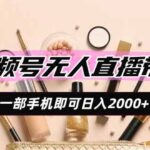 视频号无人直播带货,一部手机即可日入2000+,躺赚商家CPS佣金-网创在线