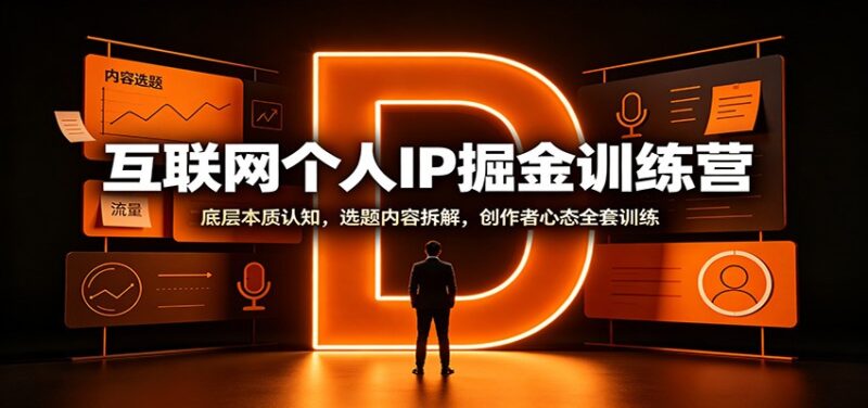 互联网个人IP掘金训练营：底层本质认知，选题内容拆解，创作者心态全套训练