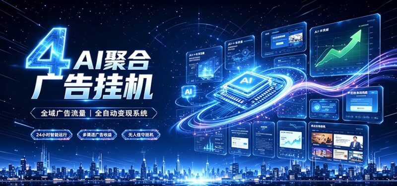 全域广告流量聚合，AI无人挂机稳赚佣金，打造长期稳定被动收入副业-网创在线