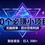 （19714期）10个必赚的小项目，无脑简单，百分百有利润，副业的首选，日入300+-网创在线