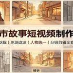 AI都市故事短视频制作教程：爆款挖掘原创改造，人物统一分镜剪辑全套流程-网创在线