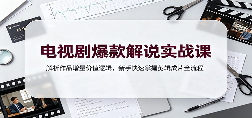 图片[1]-电视剧爆款解说实战课：解析作品增量价值逻辑，新手快速掌握剪辑成片全流程