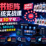 小红书矩阵推广系统实战课｜1个人玩10个号，AI批量二创去重产出爆款笔记，吃透平台算法、SEO占位、安全导流，放大全域免费流量-网创在线