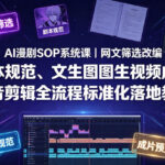 AI漫剧SOP系统课｜网文筛选改编、剧本规范、文生图图生视频成片、配音剪辑全流程标准化落地教程（更新0810）-网创在线
