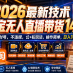 2026最新技术，淘宝无人直播带货14.0，不封号，不违规，公+私玩法，操作简单，日入10张【揭秘】-网创在线