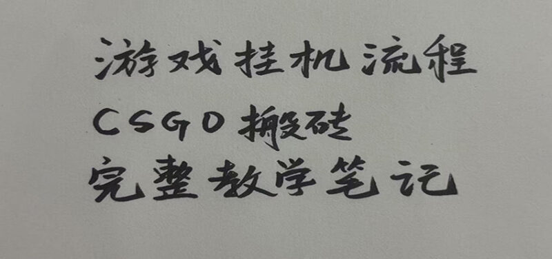 游戏挂机全流程笔记分享，CSGO游戏搬砖，小白看了当天学会见收益