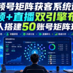 视频号矩阵获客系统课｜视频+直播双引擎布局，单人搭建50账号矩阵玩法，流量入池、搜索占位、全域引流沉淀私域全流程教学-网创在线