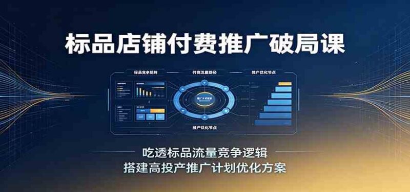 标品店铺付费推广破局课:吃透标品流量竞争逻辑,搭建高投产推广计划优化方案-网创在线