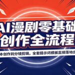 AI漫剧零基础创作全流程：从剧本创作到分镜剪辑，全套提示词模板直接落地出片-网创在线