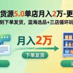 淘宝无货源5.0单店月入2万-更新2026：开店防骗到下单发货，蓝海选品+三店循环玩法全掌握-网创在线