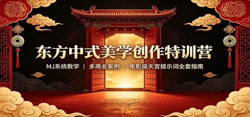 东方中式美学创作特训营:MJ系统教学,多商业案例,电影级天宫提示词全套指南-网创在线