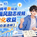 视频号新玩法动漫画风励志视频，持续化收益【小白首选啊】-网创在线