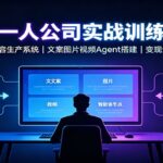 AI创作一人公司实战训练营：全套内容生产系统，文案图片视频Agent搭建变现全链路-网创在线