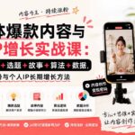 自媒体爆款内容与个人IP增长实战课：定位+人设+选题+故事+算法+数据，掌握持续涨粉与个人IP长期增长方法-网创在线