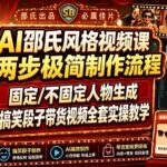 AI邵氏风格视频课｜两步极简制作流程，固定/不固定人物生成，搞笑段子带货视频全套实操教学-网创在线
