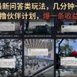抖音图文最新问答类玩法，几分钟一条纯原创，可以撸伙伴计划，爆一条收益200+-网创在线