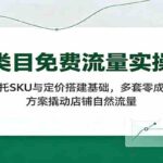 全类目免费流量实操课：依托SKU与定价搭建基础，多套零成本方案撬动店铺自然流量-网创在线