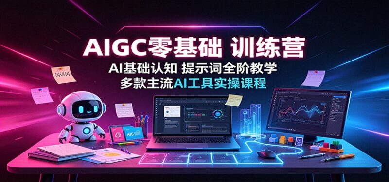 AIGC零基础训练营:AI基础认知,提示词全阶教学,多款主流AI工具实操课程-网创在线