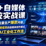 AI+自媒体系统实战课，依靠AI批量生产爆款内容，带你告别传统低效的自媒体创作模式，搭建专属AI工业化工作流-网创在线