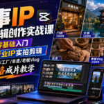 故事IP全能剪辑创作实战课｜剪映零基础入门+多行业IP实拍剪辑，门店/文旅/工厂/非遗/老板Vlog全风格成片教学-网创在线