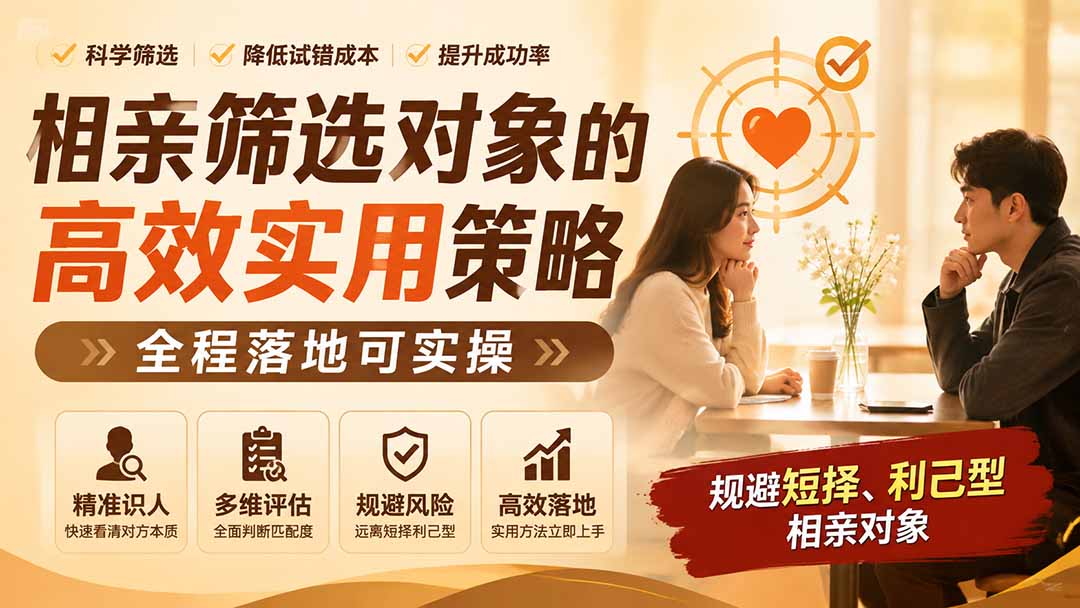 图片[2]-付费文章：相亲筛选对象的高效实用策略，全程落地可实操，规避短择、利己型相亲对象