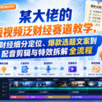 某大佬的短视频泛财经赛道教学，财经细分定位、爆款选题文案到配音剪辑与特效拆解全流程-网创在线
