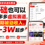 零基础也可以学习拼多多虚拟赛道，打造长期被动收入，月入1-3W起步-网创在线