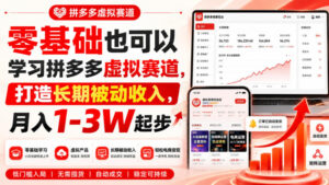 零基础也可以学习拼多多虚拟赛道,打造长期被动收入,月入1-3W起步-网创在线