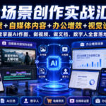 AI全场景创作实战汇总课｜电商带货+自媒体内容+办公增效+视觉设计全覆盖，一套掌握AI作图、做视频、做文档、数字人全套落地技能-网创在线